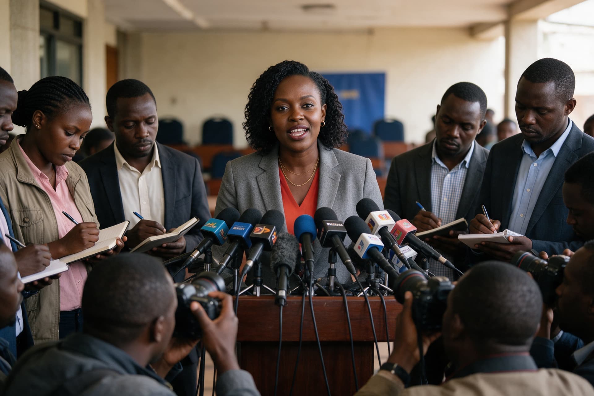 A spokesperson at a press briefing